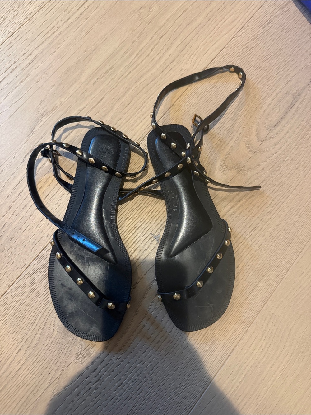Black Studded Women’s Wrap Sandals